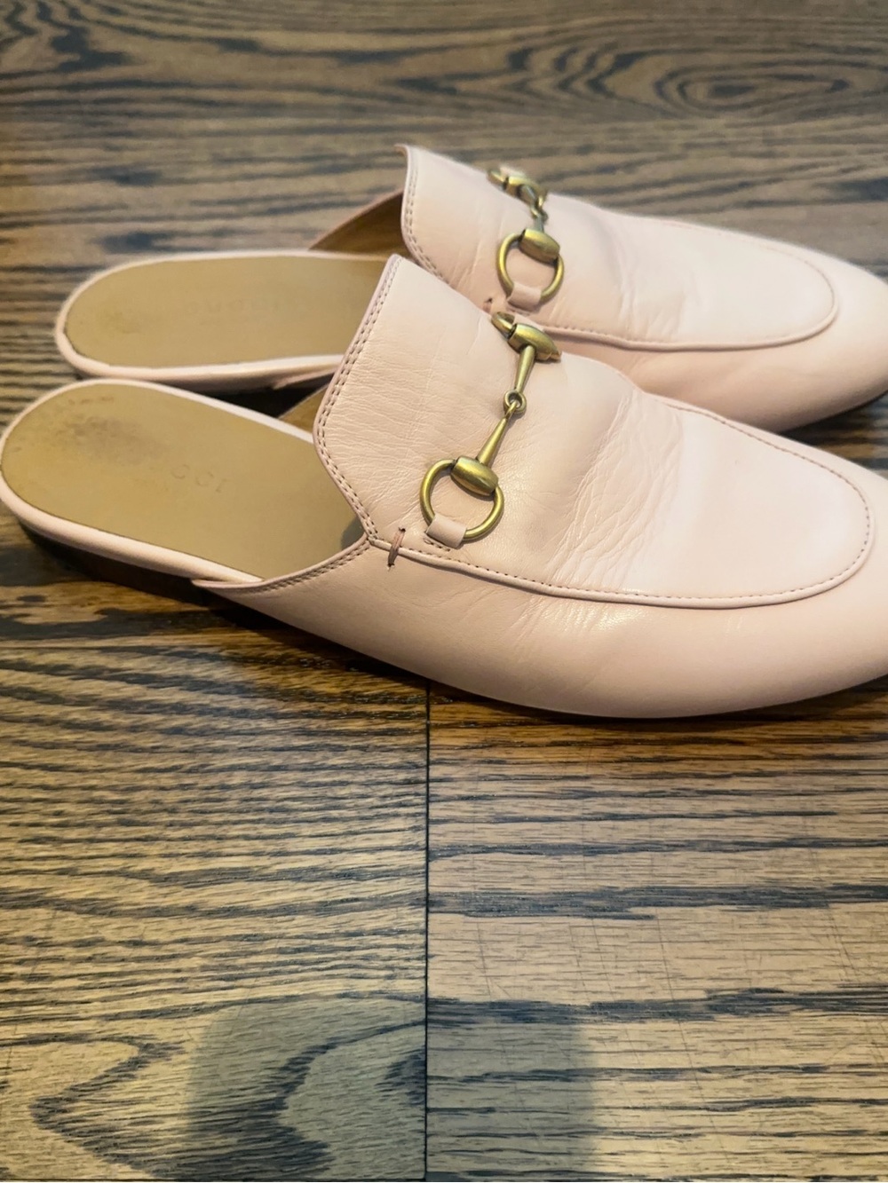 Women’s Sz. 38.5 Authentic Gucci Princeton Mules - Lt. Pink - Picture 5 of 11